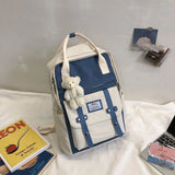 Korea Backpack Women Large Capacity School Backpack Tote Rucksack for Girls Fashion Patchwork Panelled Laptop Travel