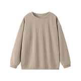 Fongt Large-Size Women's Fashion Leisure Daily Solid Color Buff Long-Sleeved Collar Collar Collar