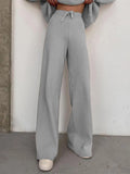 Knitted Women Tracksuit 2022 Autumn Winter Casual Turtleneck Long Sleeved Sweater Top Wide Leg Pants Suits Sweater