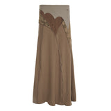 Fongt Is A Vintage Style Irregular Paste Splicing Long Fishtail Skirt Temperament Babes Niche Design Open Skirt