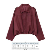 Fongt Women's 2025 New Bat Sleeve Loose-Fitting Velvet Bomber Jacket Jacket
