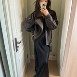 Fongt Heavy Industry Pu Leather Jacket Autumn Sweet Cool Hot Babes Oversize Premium Locomotive Jacket