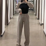 Irregular Short Pullovers Casual Lady Turtleneck Long Sleeve Loose Tops Autumn Sweatshirts