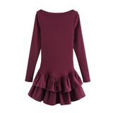 Fongt Explosion Women's New Multi-Color Hem Pressure Fold Design Dress