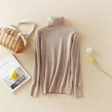 New-Coming Winter Tops Solid Button Turn-down Collar Pullovers Female Thick Turtleneck Knitted High Street Women
