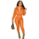 Fongt Women's Winter New Street Fashion Elastic Tight Zipper Warm Cotton