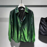 Fongt Men's Fried Street Long-Sleeved Shirt 2025 Spring And Autumn New Loose Handsome Bright Outside Wearing Shirt Men