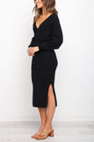 Wrap Side Slit Sweater
