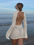 Fongt Knitted Empty Beach Burqas With Long-Sleeved Beach Skirts