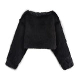 Fongt Women's Clothing 2025 Winter New Artificial Fur Effect Short Long-Sleeved Jacket Environmental Protection Fur Coat