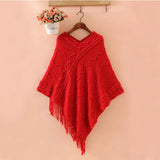 Women's Clothing V-Neck Batwing Sleeve Solid Color Sweaters 2023 Autumn Winter Tassel Fashion Knitted All-match Korean Jumpers-Outfit