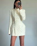 Fongt And Shredded Flower Slim Thin Blazer Small Fragrant Style High-End Sense 2025 New Autumn