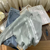 Fongt Design Texture-Sensitive Version Of Long-Sleeved Shirt Women's Spring And Autumn New Fresh Loose Sunscreen Clothes