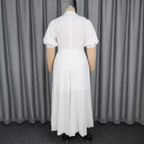 Fongt Half-Necked Hollow Elegant Dress High-Rise Temperament Party Party Elegant Dress