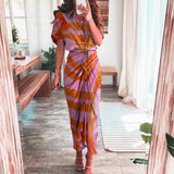 Fongt Women's Fashion Dress INS Temperament Fashion Print Shirt Pleated Winter