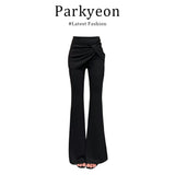 Fongt Long-Sleeved Polo Shirt Shirt Black Fake Two-Piece Suit Pants Two-Piece Suit