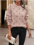 Fongt Point T-Shirt With Long-Sleeved Knitted Jersey Temperament Elegant Loose Sweater
