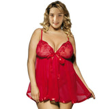 Plus Fat Plus Large-Size Lingerie Lace Sexy Pajamas Seduction Transparent Netting Sex Fun