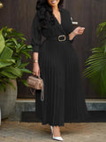Fongt Women's 2025 New Fashion Collar Long-Sleeved High-Waisted African Dress