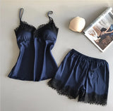 Fongt Pajamas For Women In Summer Sexy Ice Silk Two Sets Of Silk Home Clothes To Pack Large-Size Thin