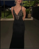Fongt Sling Lace Dress Black Dress With Built-In Body Shaping