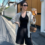Fongt Xixi 2025 Spring And Summer New Simple Temperament Pure Knitted Bottom Sling Vest Women 89236