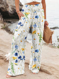 Fongt Spring And Summer New Four Seasons Of Leisure Wide Leg Trousers Print Burst Loose Trousers Women