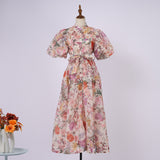 Fongt Court Style High Design Feeling Heavy Industry Nail Drill Short Sleeve Single Buckle Dress + Sling