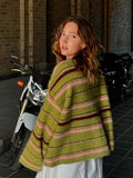 Fongt 2025 Women's New Comfortable Striped Knitted Cardigan