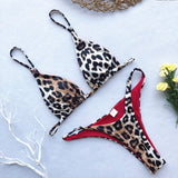 Cut Micro Bikini Women Leopard Bandage Push Up Swimsuit Bathers Bathing Suit Padded Swimwear Biquini Traje De Bano