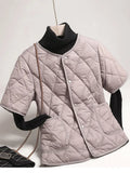 New Winter Women's Jacket Oversized Plush Vest Short Sleeved Cardigan Thickened Warm Cotton Jacket Short Tops