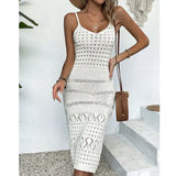 Fongt New Beach Hooded Jersey Knitted Sexy Sling Dress Sunscreen Woman
