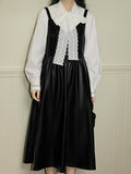 Fongt Thousand Gold Lace Bow White Shirt Women 2025 Niche New Bottom Shirt Shirt In Autumn