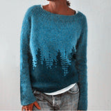 Fongt Sweater Women's Wish Hot Selling Round Collar Color Loose Fashion Knitted Shirt
