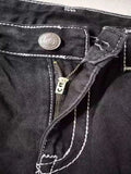 High Street Tide Brand Jeans White Thick Line Giant Buddha Religion Straight Tube-Outfit