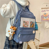 ITA Backpack Waterproof Nylon for Women Laptop Ladies Cute Female Rucksack Kawaii Student Men Transparent School