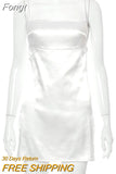 For Women 2023 Summer Lolita Mini Sexy Backless Strap Dress White Short Robe Beach Party Vacation Casual Fairy