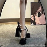 Fongt Jane Single Shoes Women 2025 Spring And Autumn New Fairy Style Design Fashion Pearl Coarse Heel With Skirt High Heels