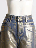 Fongt Straight Leg Jeans For The Spring 2024 New Retro Trend Wide-Leg Pants-Outfit