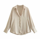 Fongt Homemade New Women's Fashion 20 Color Silk-Sense Tidling Shirt 2197745
