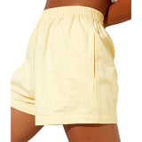 Fongt Summer Women's Tight Waist Loose Broad Legs Solid Color Leisure Sports Shorts