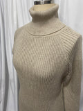 Fongt Turtleneck Dress Women's Leisurely Loose Thick Pit Strip Solid-Colored Bag-Up 2023 Autumn And Winter Knitted