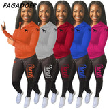 PINK Letter Print Outfits Zip Stand Collar Top + Leggings Pants Casual 2 Piece Set Women Tracksuits Sport Sweat