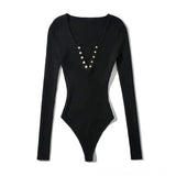 Fongt Style Trend Long-Sleeved V-Neck Buckle-Coat Shirt Bottoming Women's Solid-Colored Clothes Based On
