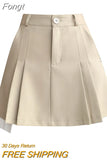 Waist Pleated Skirt Women 2023 Summer Preppy Style A Line Mini Skirts Contrast Color Woman Irregular Short Skirts