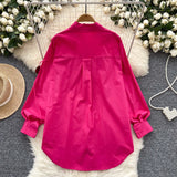 Fongt Niche Design Three-Dimensional Flower Shirt Women's Autumn Loose Thin Ocean To Reduce The Age Of Chic Light Luxury Blouse