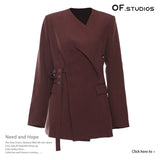 Fongt New Irregular Cut Heavy Chick Eyes Can Be Waist Suit Jacket Top 1773