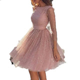 Fongt Ladies Fashioned Long Sleeve Dress High Waist Evening Cocktail Party Dresses Women's Fashion