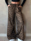 Fongt Classic Leopard Print Casual Trousers