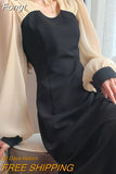 Dress Long-sleeved Hepburn Style Spring New Mid-length Skirt French Style